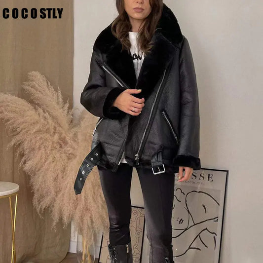 Coco Stly Kunstleder Jacke für Damen